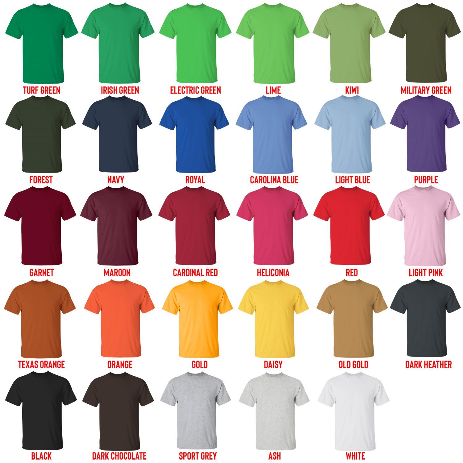 t shirt color chart - Bob's Burgers Gifts