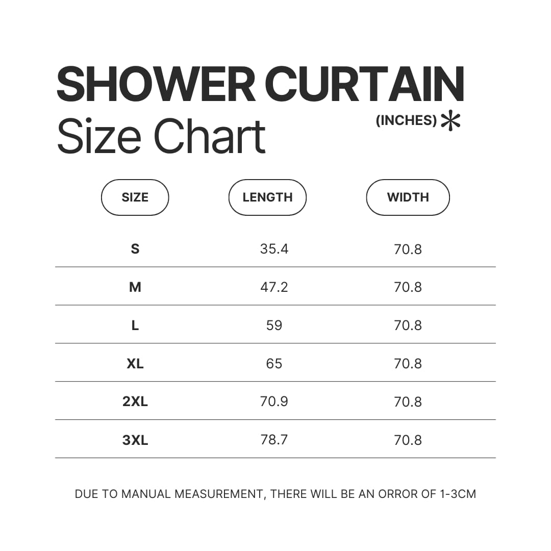 Shower Curtain Size Chart - Bob's Burgers Gifts