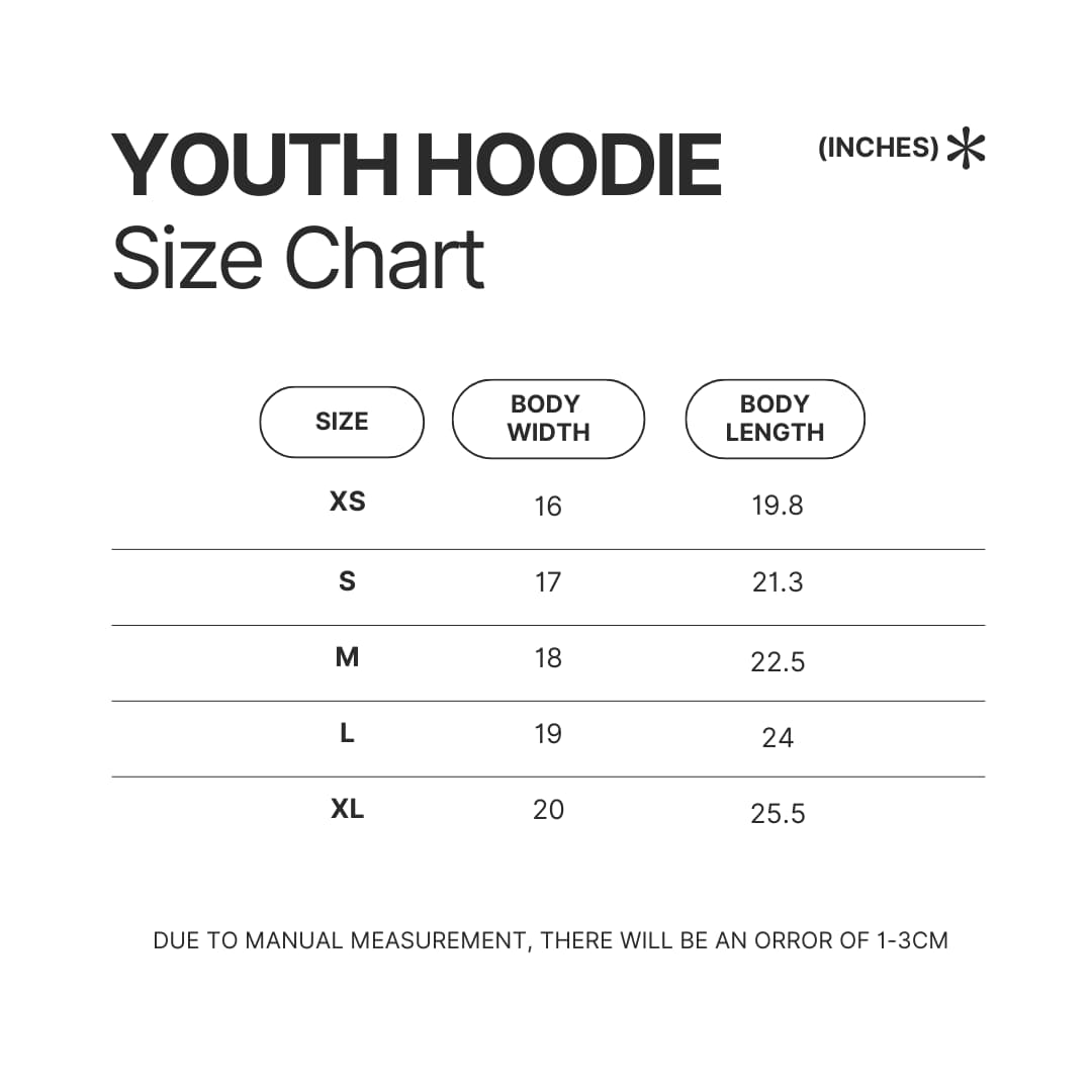 Youth Hoodie Size Chart - Bob's Burgers Gifts