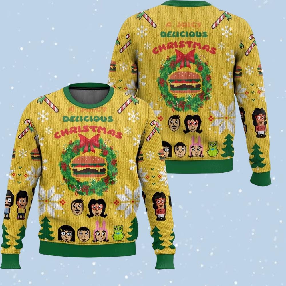 Funny Burgers Bobs Burgers Family Ugly Christmas Sweater